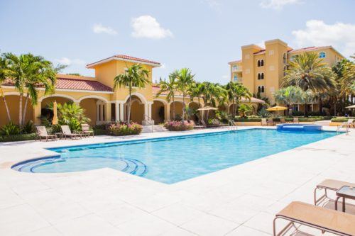 the pool and prperty at the tuscany on grand turks.