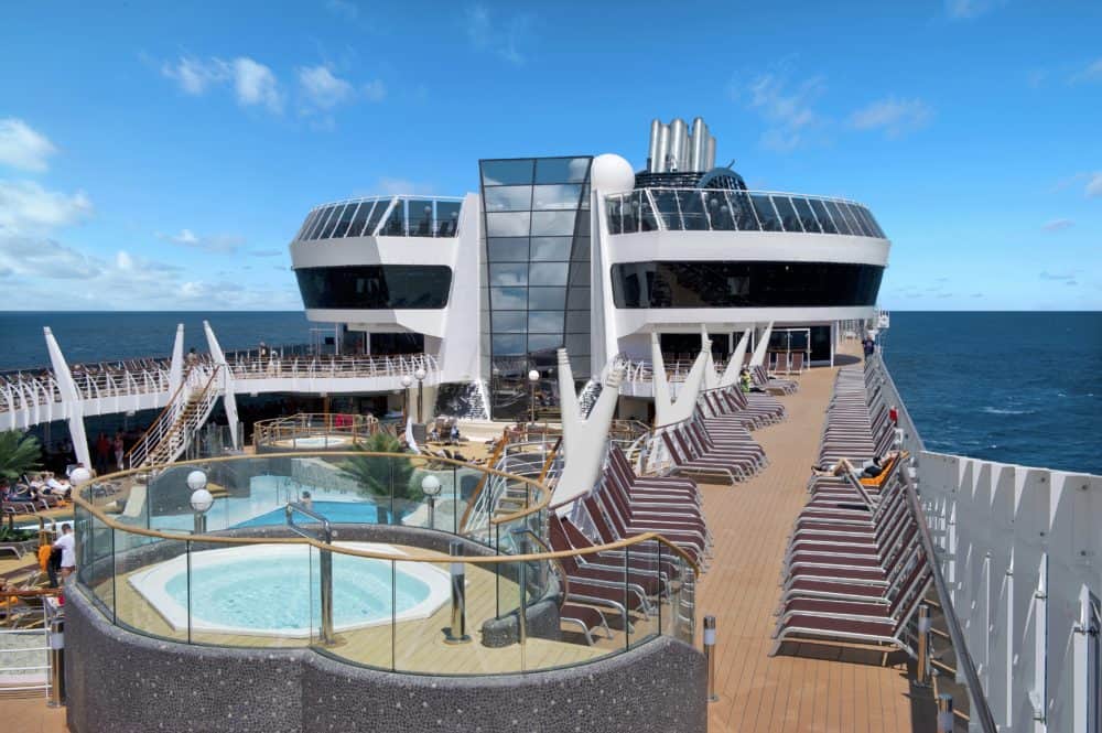 The msc divina has multiple pools and several hot tubs.