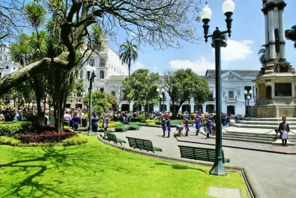 the presidential palace and plaza in quito