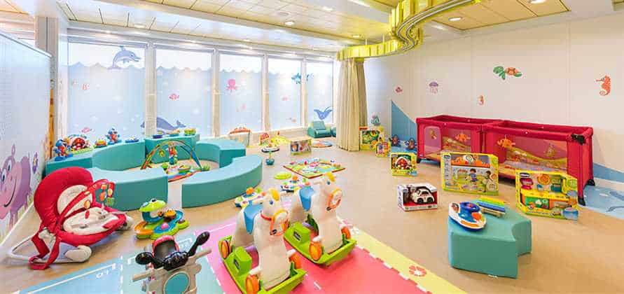 The younger kids play room on the msc sinfonia