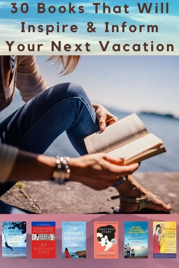 30 books to inspire your travel bucket let or your next vacation, or to give you insights into your next destination. #inspiration #bucketlist #travel #vacation #ideas #traveltheworld #booksformoms #travelbooks