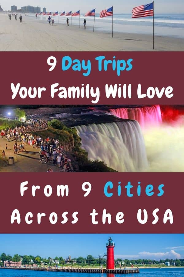 Staying close to home for vacation doesn't mean sitting at home. Here are 9 destinations that  can make  for memorable day trips from 12 u. S. Cities. We recommend things to do, restaurants and hotels in case you want to stay longer. #daytrip #ideas #kids #family #vacation #localtravel #staycation #restaurants #hotels