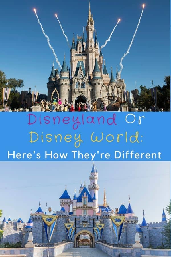 Disneyland and disney world are more different than you might imagine. Here is how they compare in terms of hotels, restaurants, character meals, attractions, transportation, cost and more. #disneyworld #wdw #disneyland #cost #hotels #restaurants #transportation #whatage