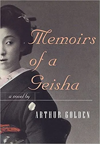 a geisha on the cover of memoirs of a geisha, book.