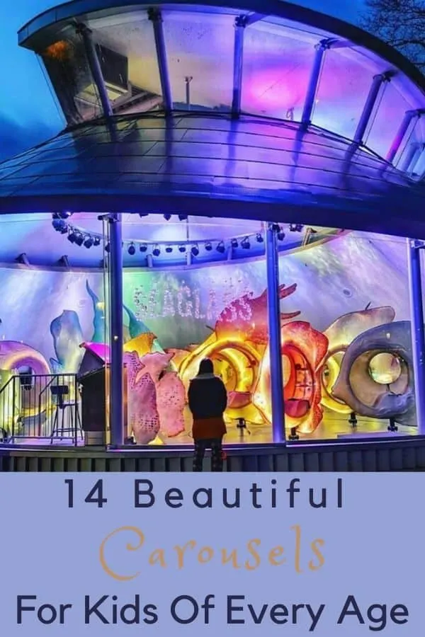 from vintage to modern and all uniquely beautiful. here are 14 merry-go-rounds to ride with your kids this summer. some are in theme parks, others pop up in unexpected places.