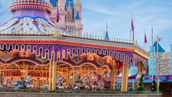 The prince charming carousel at walt disney world.