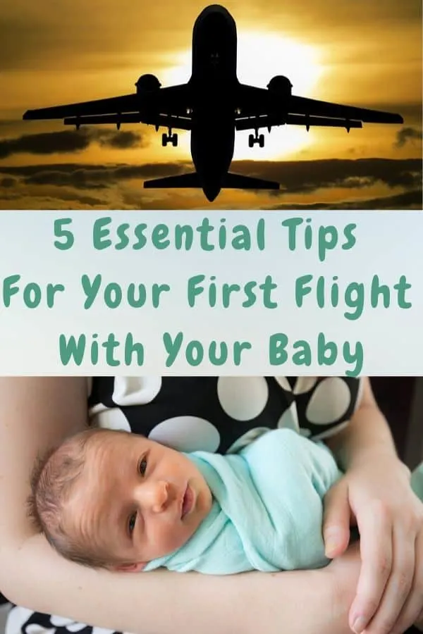 5 Tips For A Stress-Free First Flight With Baby you can totally handle your first flight with your new baby. these 5 tips will help you. #baby #toddler #firstflight #airplane #airport #tips #advice