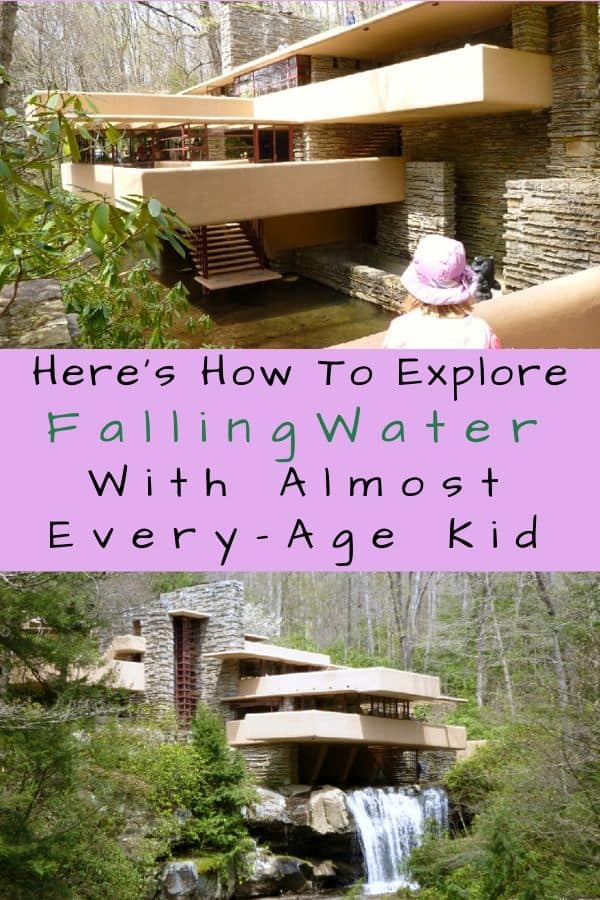 fallingwater is a frank lloyd wright house that you can see as a day trip or detour from pittsburgh or nemacolin resort and in the lehigh valley. here's how to make the trip with kids. #pittsburgh #daytrip #fallingwater #tips #kids #tour #house #wright