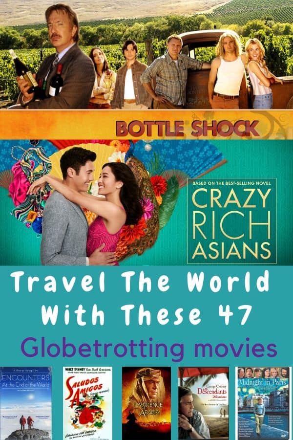 Travel the world with these 47 movies and shows that are known as much for their scenery and locales as they are for their plots and stars. This is your staycation streaming list. #movies #tv #travel #staycation #inspiration #streaming #family #kides #teens #adults