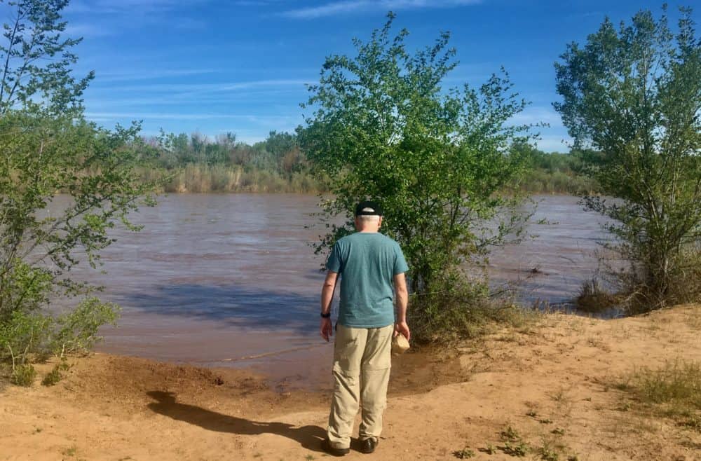 looking at the rio grande off of the paseo de bosque trail