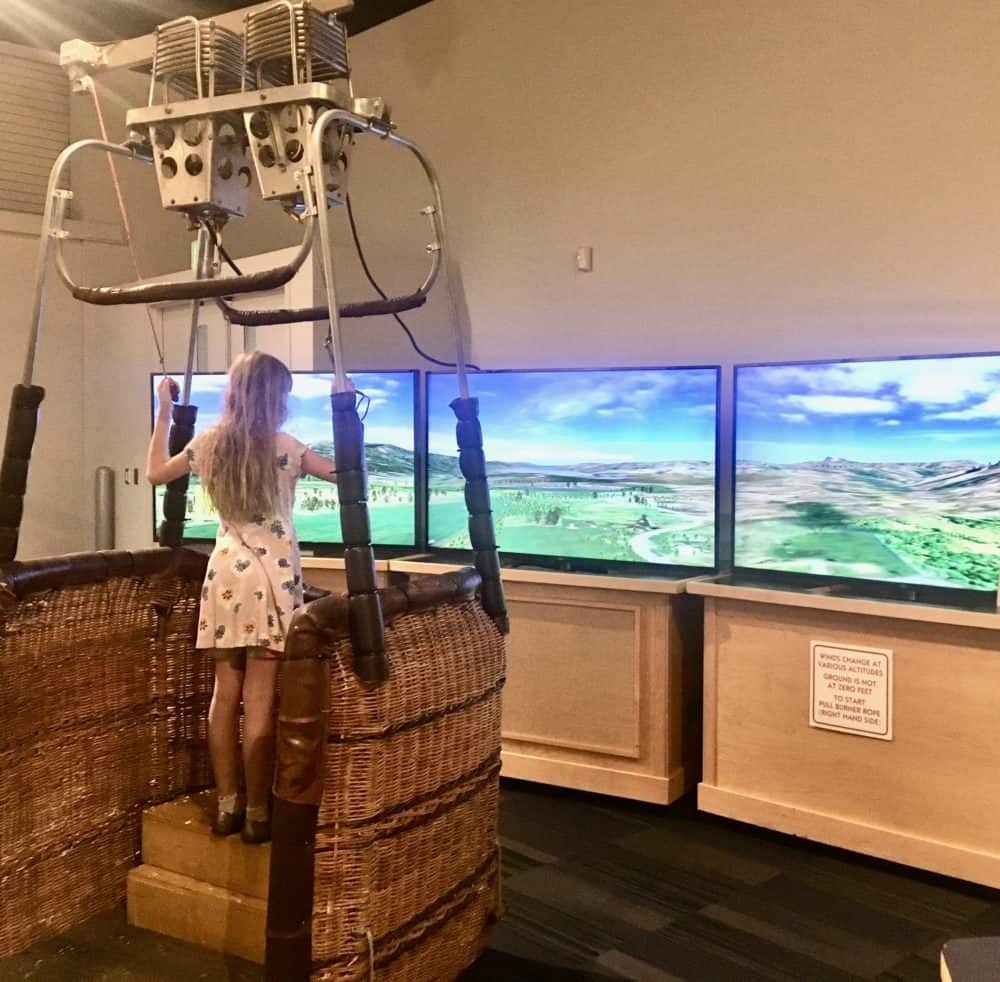 A hot-air balloon simulatior at the museum of ballooning in albuquerque