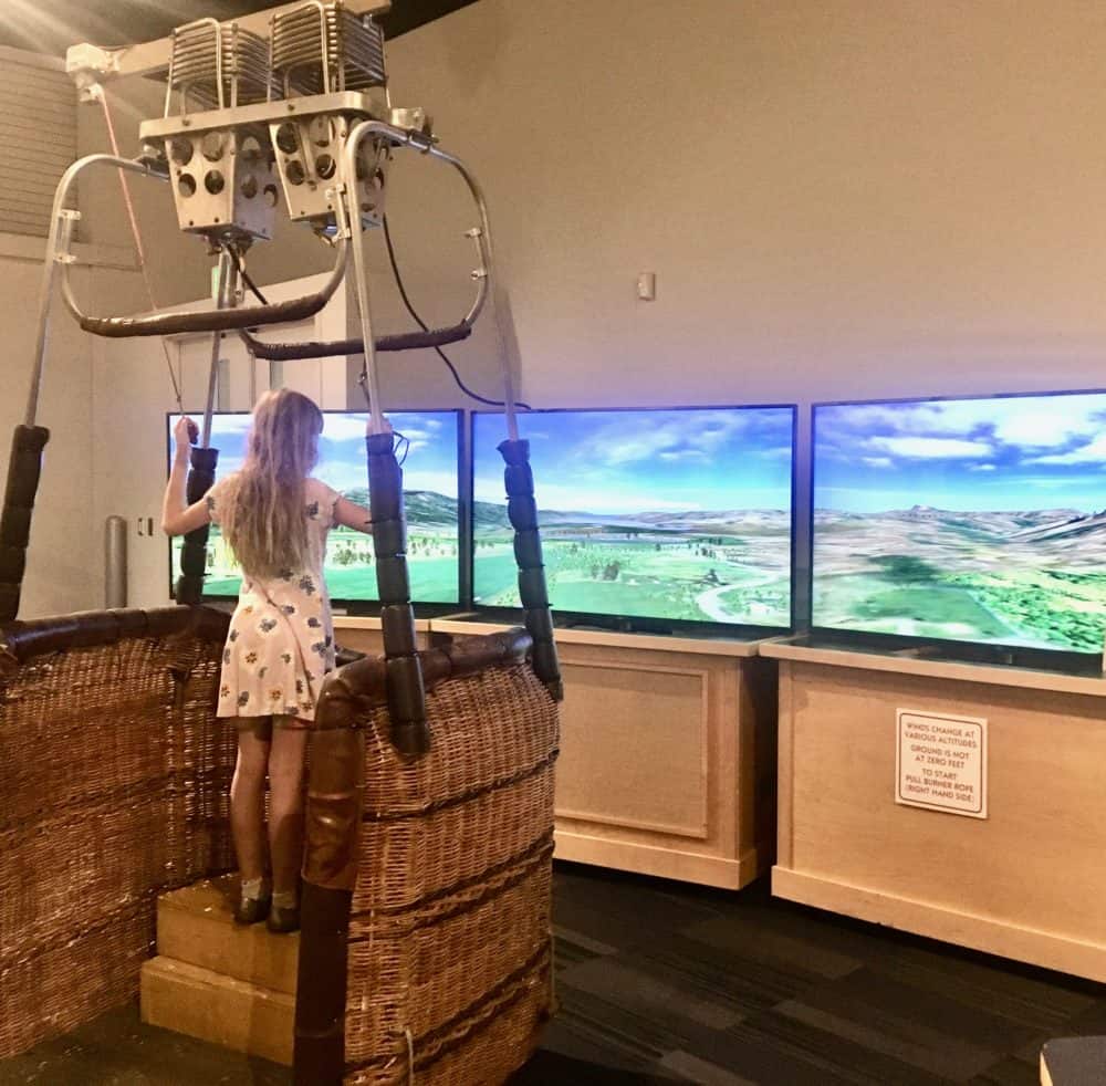 a hot-air balloon simulatior at the museum of ballooning in albuquerque