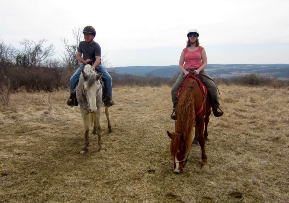 Hitting the trail in early spring at painted bar stables in the finger lakes.