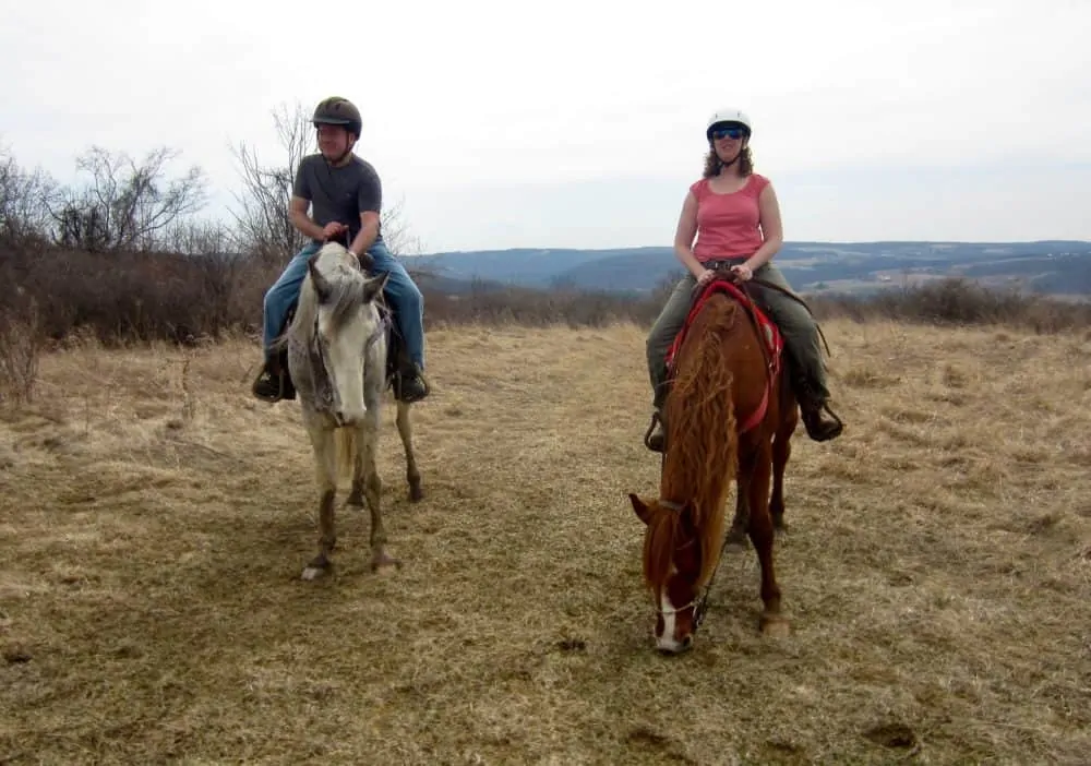 hitting the trail in early spring at painted bar stables in the finger lakes.