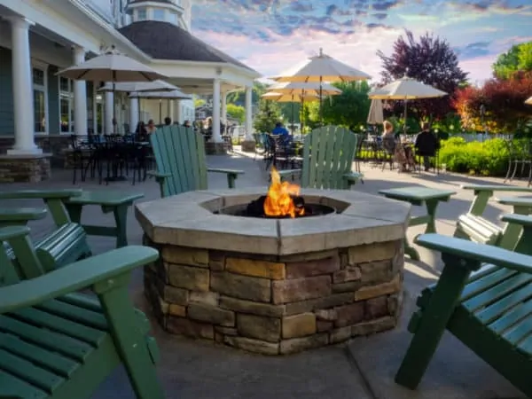 Harbor Hotel: Finger Lakes Luxury For Families the harbor hotel's lake-facing patio in watkins glen is the idea place to relax with a glass of local wine or beer.
