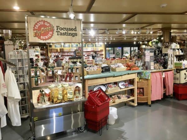 Fly creek cider mill is a shop and a destination with its many local and gourmet foods and ample samples.