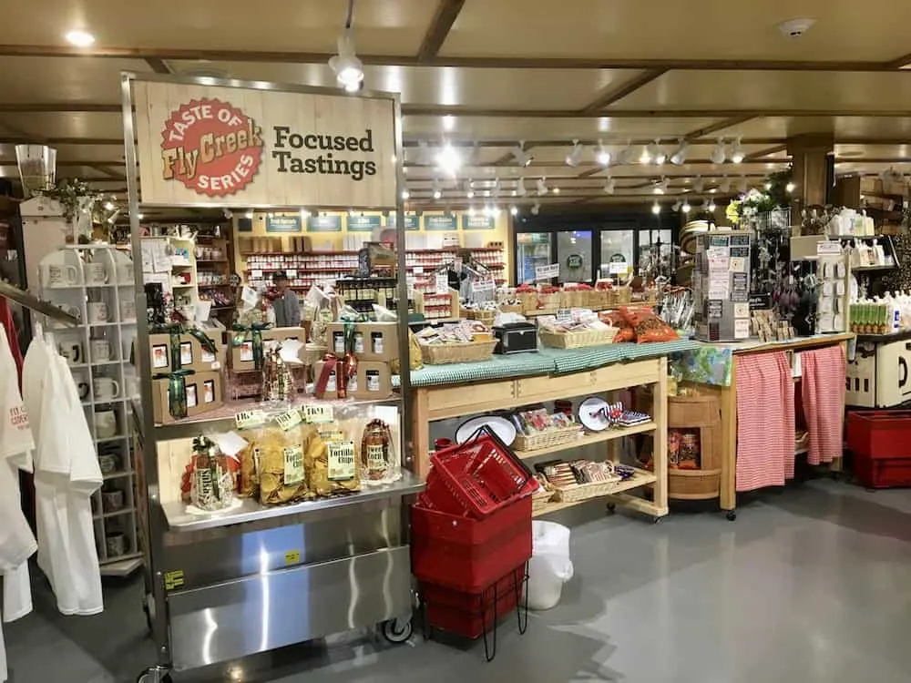 fly creek cider mill is a shop and a destination with its many local and gourmet foods and ample samples.