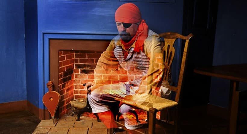 One of the ghosts on the banke at the strawberry banke museum in portsmouth, nh. This one is a pirate.