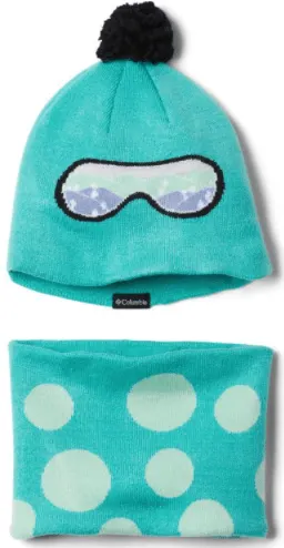 columbia's fleece hat and neck warmer will keep toddlers warm on hikes where they're mostly being carried.