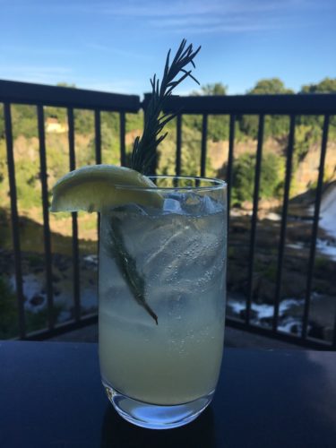 A craft cocktail with local gin and a view at the tavern in saugerties, ny