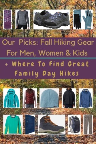 Our picks for great fall hiking shoes, pants, shirts, jackets and accessories for men, women & kids, plus, top family hiking trails. #hiking #fall #shoes #pants #clothes #accessories #family #outdoors #style