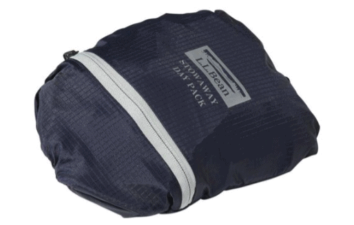 the easy-to-pack ll bean sack unfolds into a light and roomy daypack —. so handy for travel and camping.