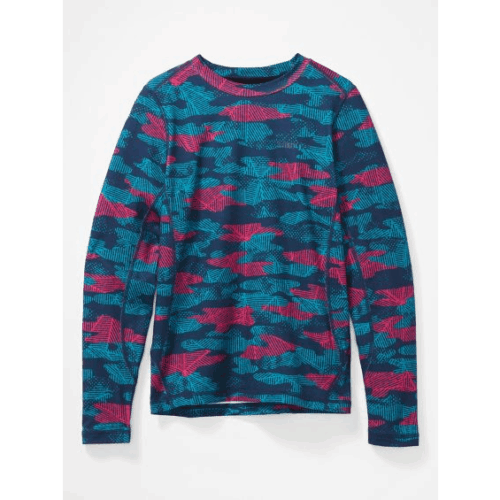 marmot's barrier crew is fitted and comes in co-ed colors boys and girls will like for hiking in the fall.