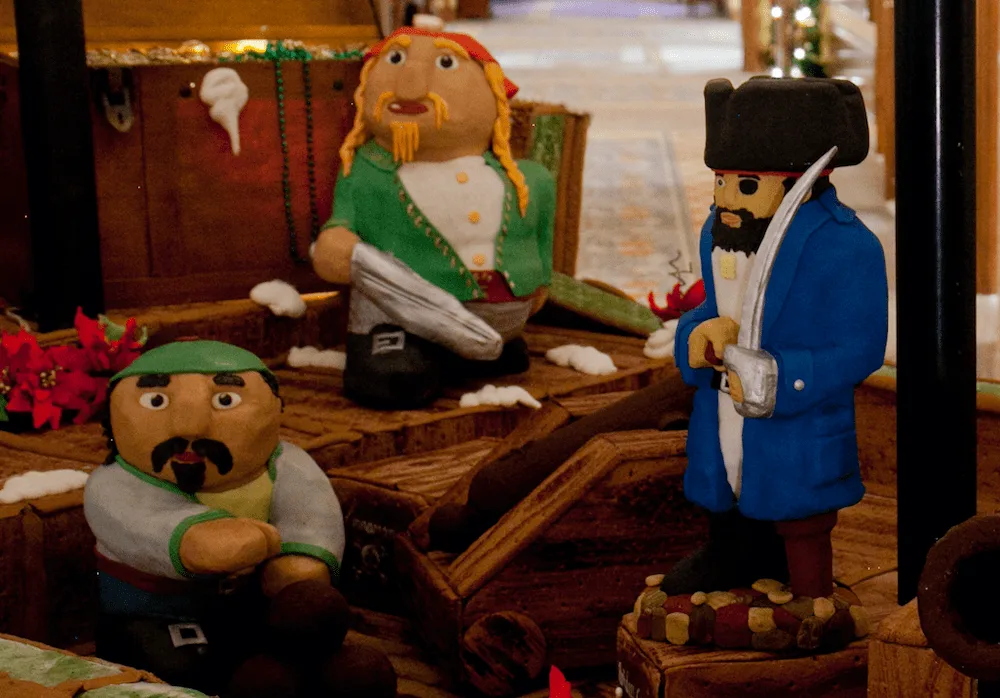3 of the fondant pirates who will be hiding in the four seasons hotel on amelia island this holiday season.