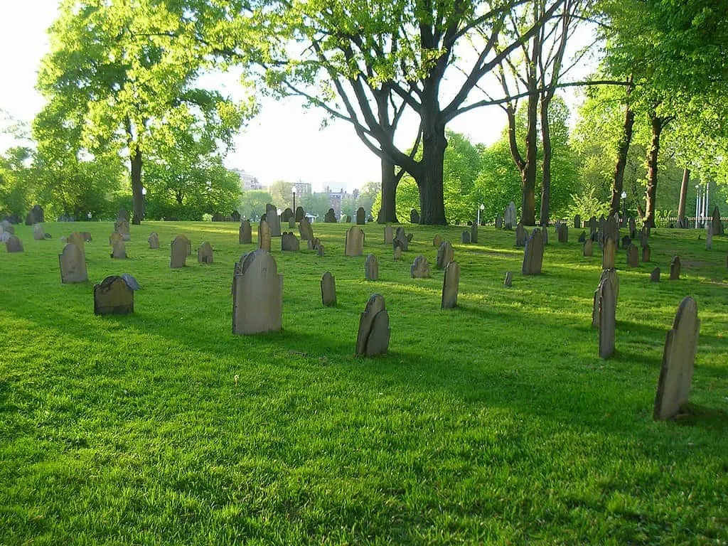 the graveyard at boston common has far more bodies than graves.