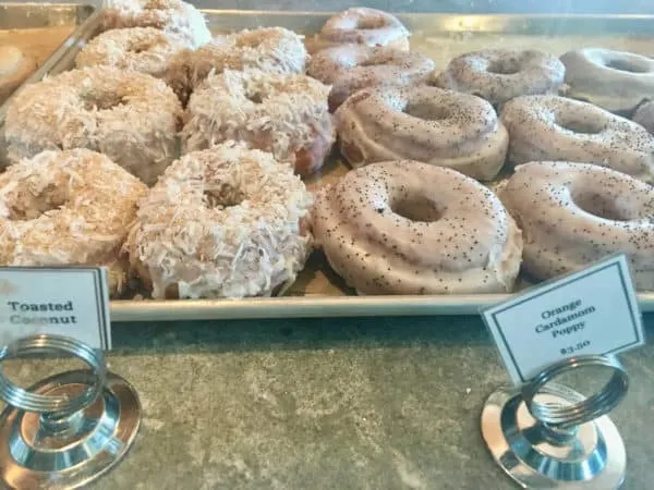 doughtnuts with exotic flavors at time out food market in boston