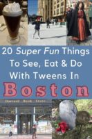 20 fun, cool and unique things to see, eat and do with tweens on a boston vacation. Plus tips for kids and teens. #boston #weekend #vacation #thingstodo #thingstoeat #tips #hotels #restaurants #cambridge