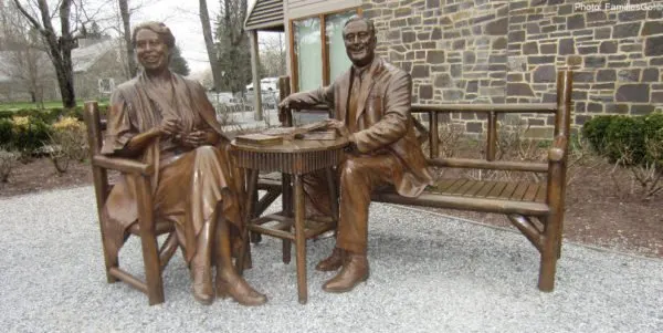 The 10 Best Weekend Getaways From Nyc With Kids a jovial franklin and eleanor roosevelt (statue) welcome visitors to their dutchess county estate, hyde park
