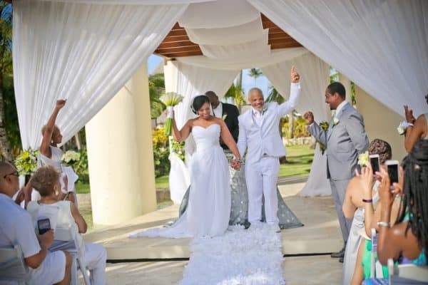 a destination wedding at a caribbean resort might be followed by a familymoon if it's a second marriage.