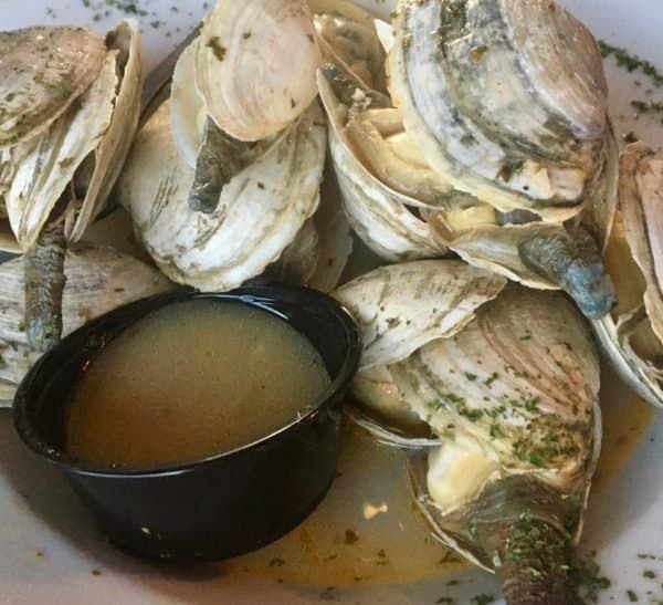 Steamer clams with butter at jerry & the mermaid