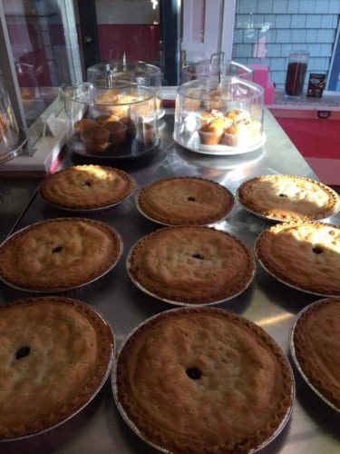 Pink pastry blueberry pies
