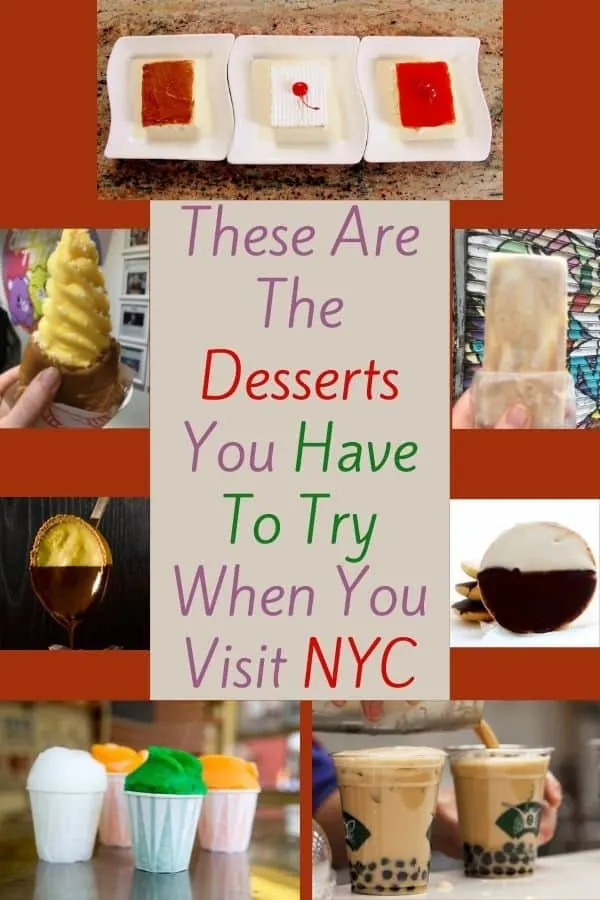 new york city's desserts feature flavors and recipes from all over the world. here are two dozen you have to try, especially if you're exploring the city with kids. #nyc #desserts #sweets #icecream #food #travel #kids