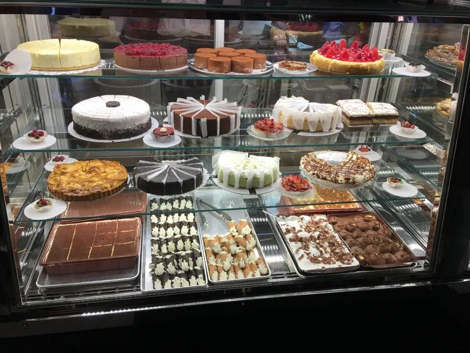 you haven't really explorted nyc until you've had a cannoli for dessert in little italy. the dessert case at caffe palermo.