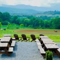 A farm, brewery and vineyard with picnic tables and stunning views of the valley outside of Lexington, VA, an ideal weekend destination from Washington, DC