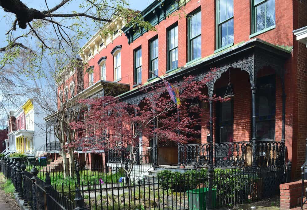 the colorful row houses of the historically black jackson ward neighborhood in richmond, va are well worth seeing on a weekend visit.