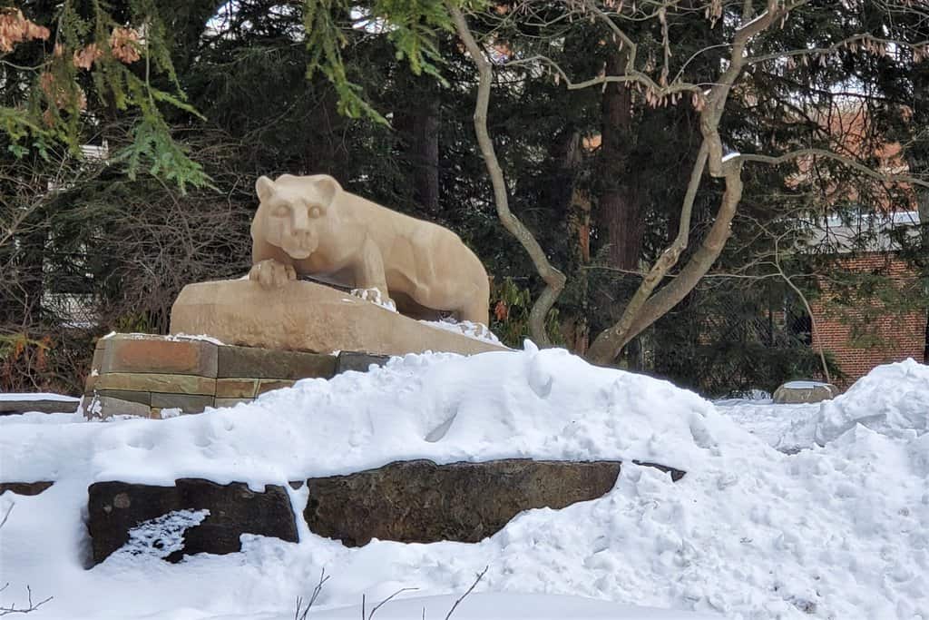A nittany lion guarding the penn state campus in state college, pa