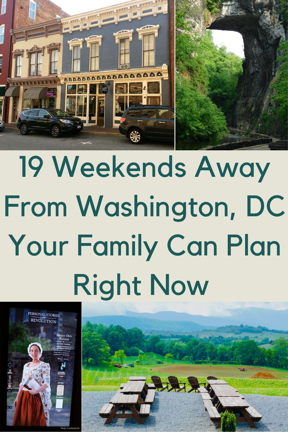 Here are 19 weekend getaways, all less than four hours from washington, dc, and all super fun and easy to do with kids.