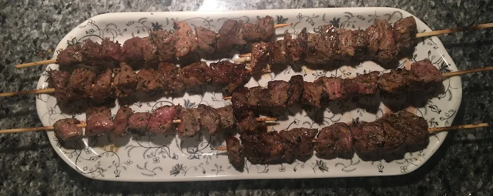 8 Molto Bene Ideas Staycation Italian Night Theme Party finished beef skewers for a night of italian cicchetti