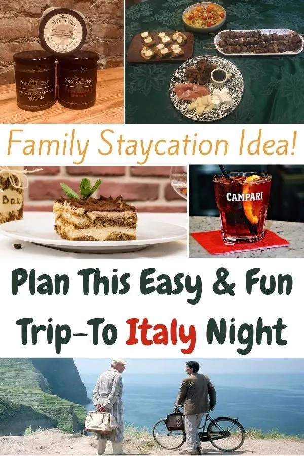 need some clever staycation ideas? plan an international night celebration like this one. "travel" to italy with venetian cicchetti, italian wine, cocktails, soda and sweets, plus music and movies to transport you to rome, tuscany or the coast.