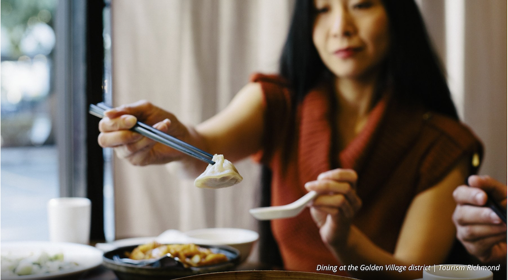 Richmond, outside of vancouver city, bc is known for its authentic and very good asian food like these chinese dumplings