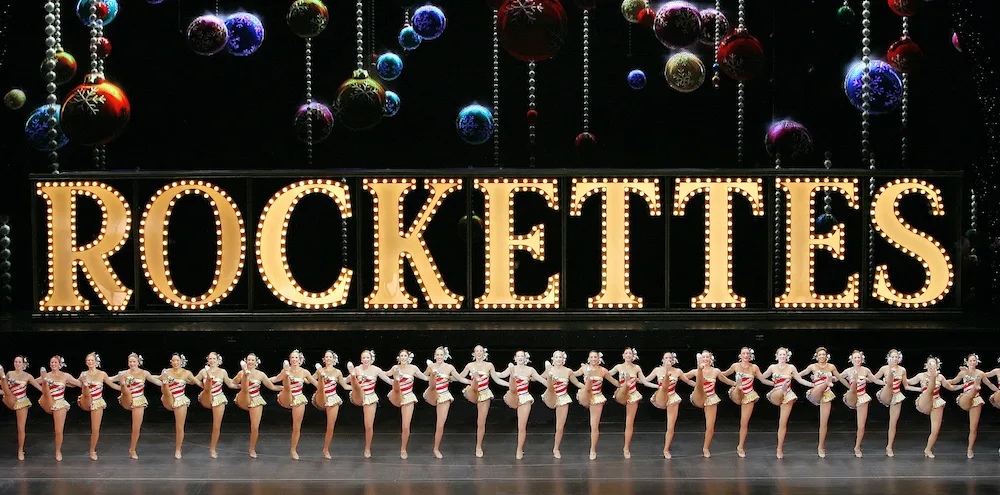 the rockettes kickline is the star attraction of the radio city christmas spectacular