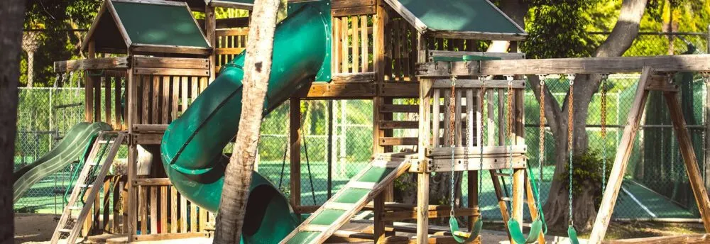 carlisle bay in antigua allows kids as young as 2 in their kids club, which includes this extensive jungle gym.