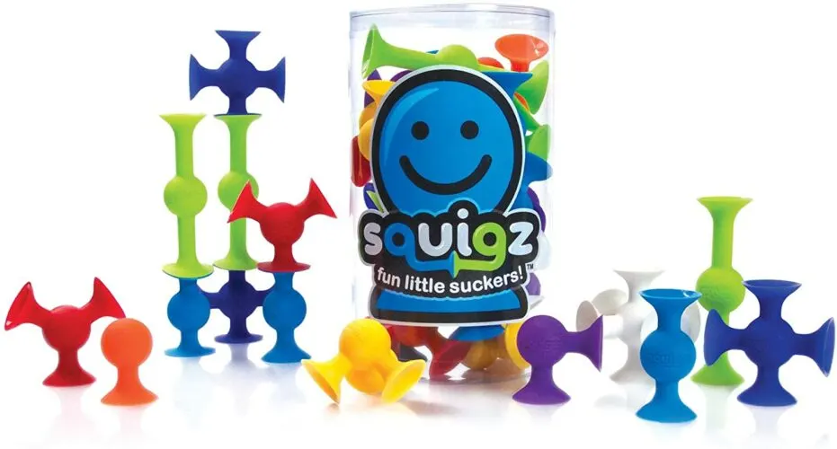 sguigz have suction which make them excellent for building in laces where yuo don't want blocks to scatter.