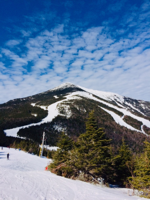 A view of the ski runs at whiteface mountain resort from the top of the mountain the gondola take you to.