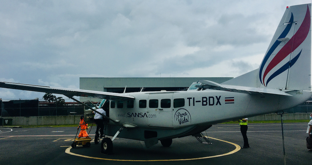 Small planes like this 12-seater are a common way to get around within costa rica.