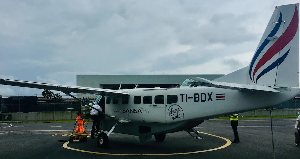 small planes like this 12-seater are a common way to get around within costa rica.